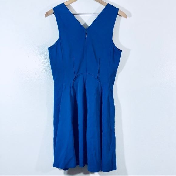 Rebecca Taylor Blue Surf V Neck Flare Dress - Picture 5 of 6